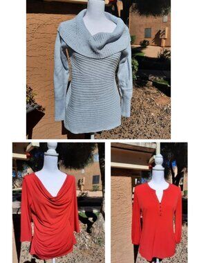 New York & Company Silky Shirts & Sweater Lot